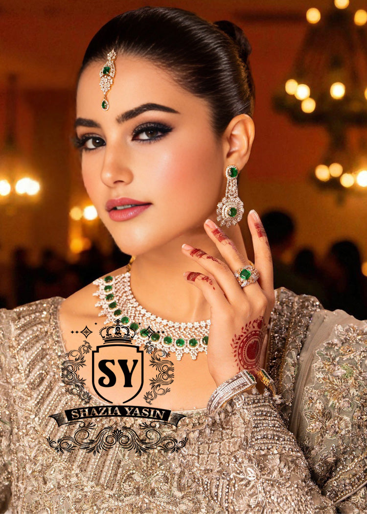 party wear jewellery sets Emerald Necklace and Earrings Bridal Party Jewelry Sets in silver, 925 sterling jewellery sets