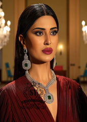 Latest 925 Sterling Silver Emerald Jewellery Set Necklace Designs Indian Pakistani Necklace and Earrings Set UK USA Canada