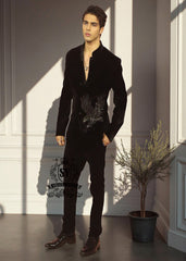 Stylish Men's Prince Coats Mandarin Collar Formal Jodhpuri jackets Slim Fit Button Front bandhgala Traditional Groom Dress