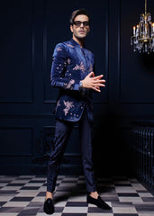 Midnight Blue Prince Coat for Wedding Ceremony Edison New Jersey NJ USA Designer Men's Prince Coat Suits