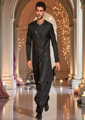 Men's Black Sherwani Suit - Best Selection Bespoke Mens Angarkha Sherwani Wedding UK USA Canada Australia