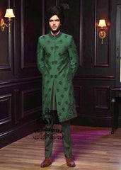 Trends for the groom - the groom Green Sherwani - men's Sherwani clothing - Dark Green Sherwani suits