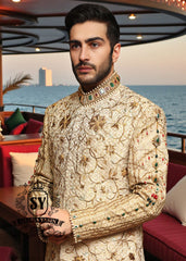Light Beige takes center stage in this Sherwani suit, full of light, freshness, and elegance.
Designed for grooms who want a Luxury, bright, and stylish look.