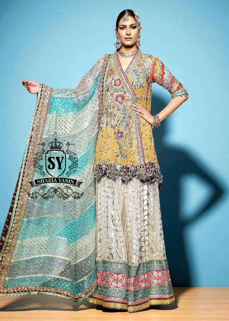 Designer Angrakha Suits with Sharara for Bride Springfield Illinois USA Angrakha Suits for Wedding