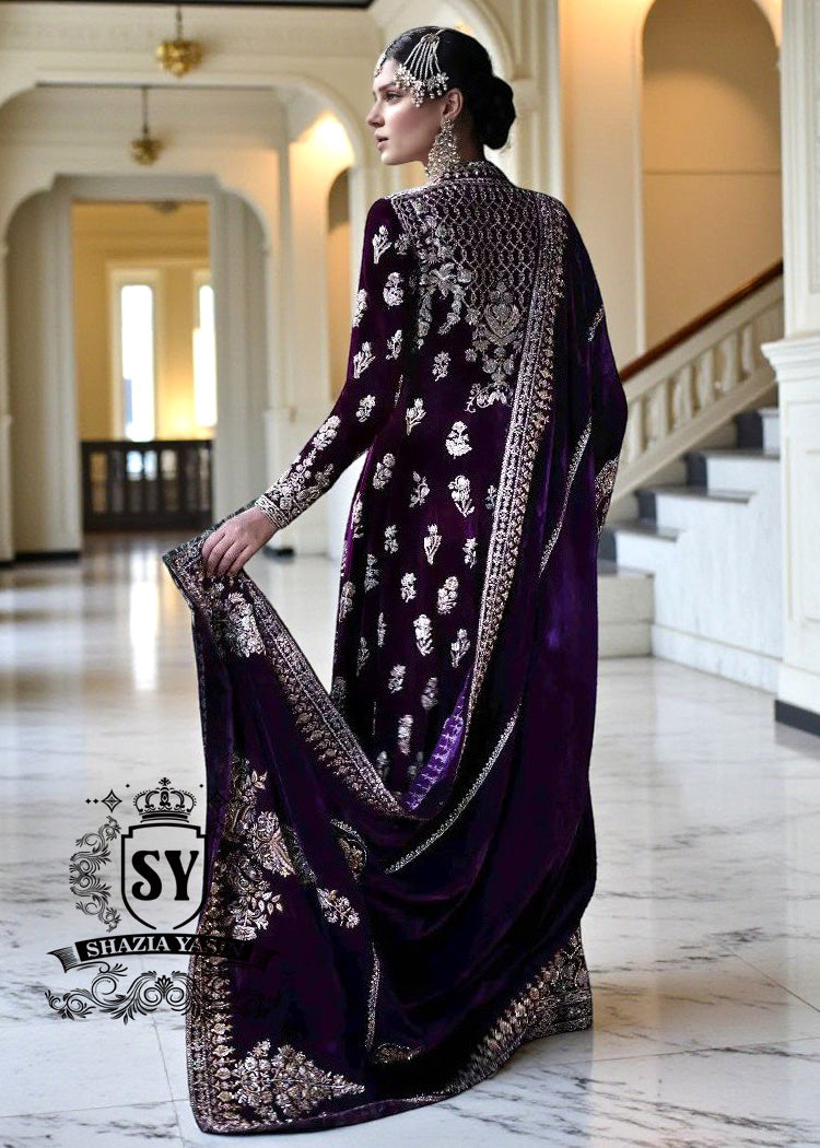 A back that takes your breath away Velvet Bridal Dresses Heavy Embellished Velvet Angrakha Designs Dansville New York USA Formal Dresses
