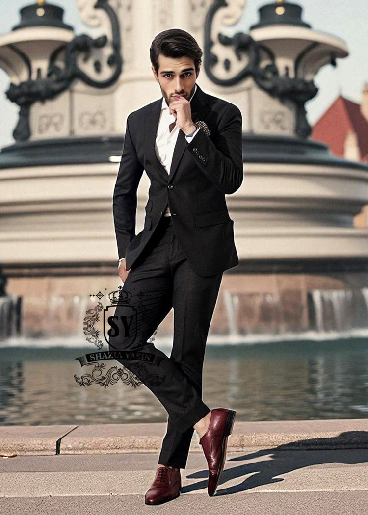 Elegant Royal Black Designer Suits for Wedding Colorado Springs Colorado USA Western Wedding Suits Collection 