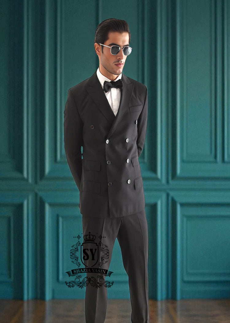 High End Suits for Men Ilford London UK Bespoke Double Breasted Suits for Groom High End Black Suits For Wedding