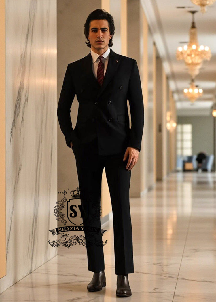 Men's black formal suit in viscose wool Paramus New Jersey NJ USA High Quality Mens suits
