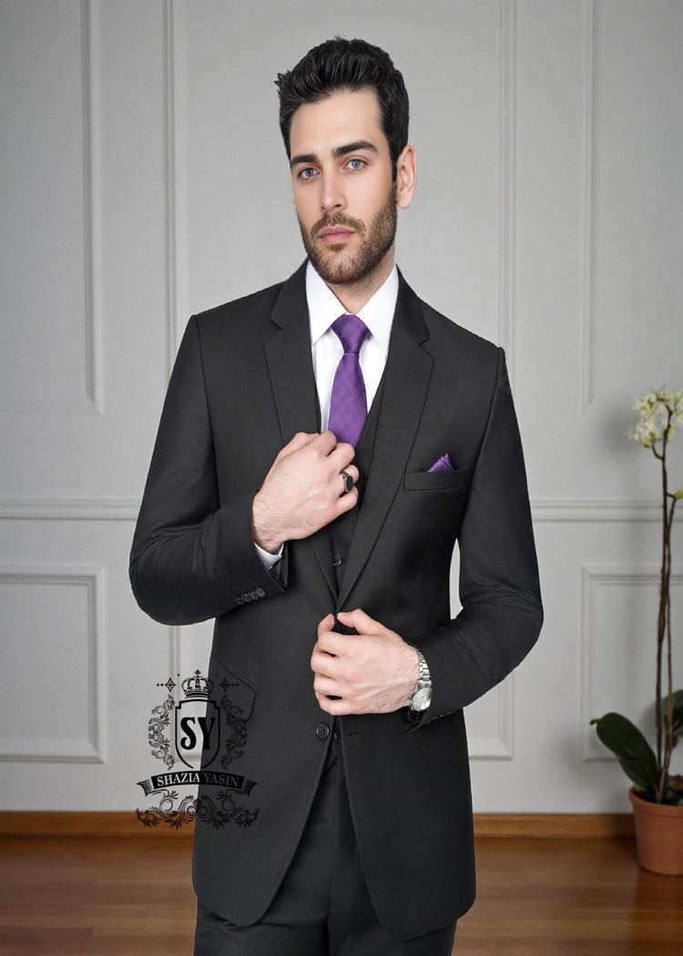 Men's Three-Piece Tailored Suits Canberra Australia Best Men's Suit with Waistcoat Stylish Black Suits