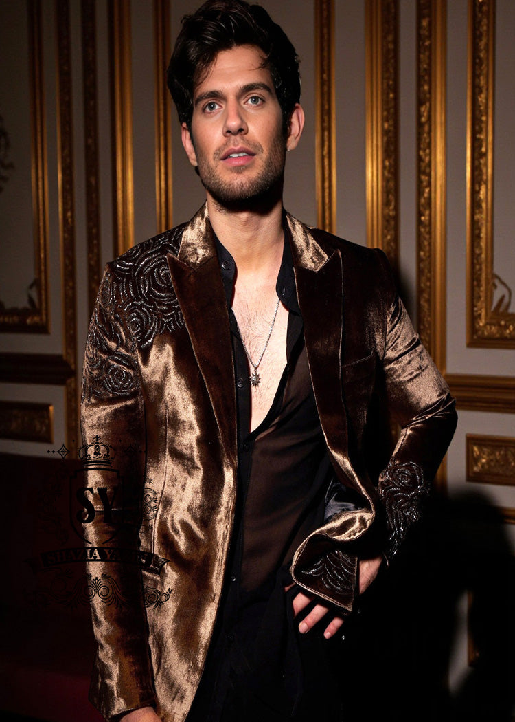 Stylish Tuxedo Suits for Men with Class UK USA Canada Australia Brown Velvet Tuxedo Suits for True Gentlemen