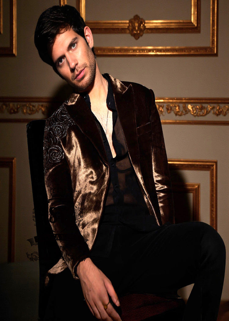 Stylish Tuxedo Suits for Men with Class UK USA Canada Australia Brown Velvet Tuxedo Suits for True Gentlemen