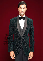 Black Metallic Wildflower Embroidered Tuxedo San Francisco California CA USA Unique Men's Bespoke Tuxedo Suits