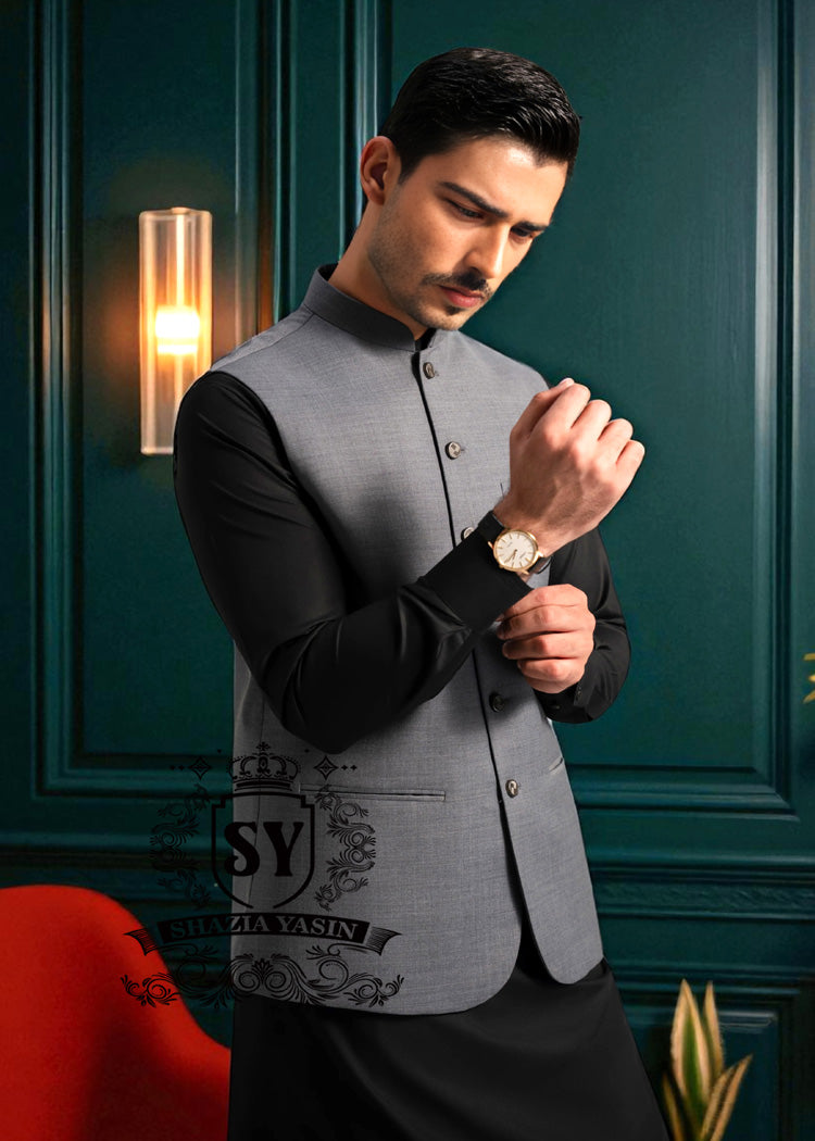Designer Waistcoat with Shalwar Kameez Suits Huntington New York USA Stylish Branded Waistcoat in Italian Suiting