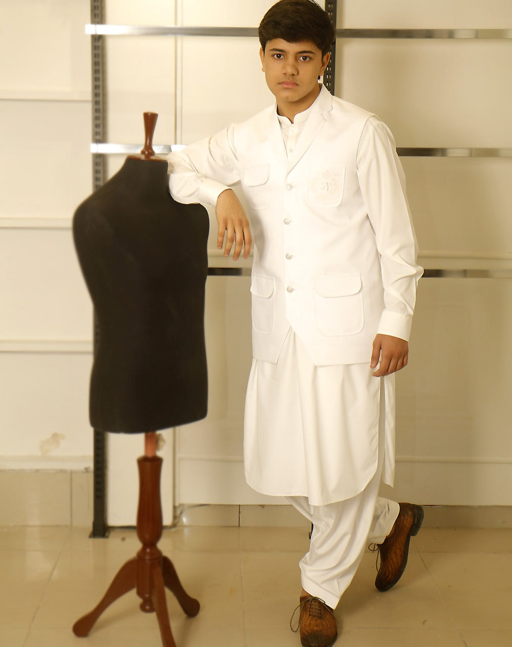 White Waistcoat With Shalwar Kameez Perfect combination of Timeless elegance