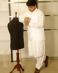 White Waistcoat With Shalwar Kameez Perfect combination of Timeless elegance