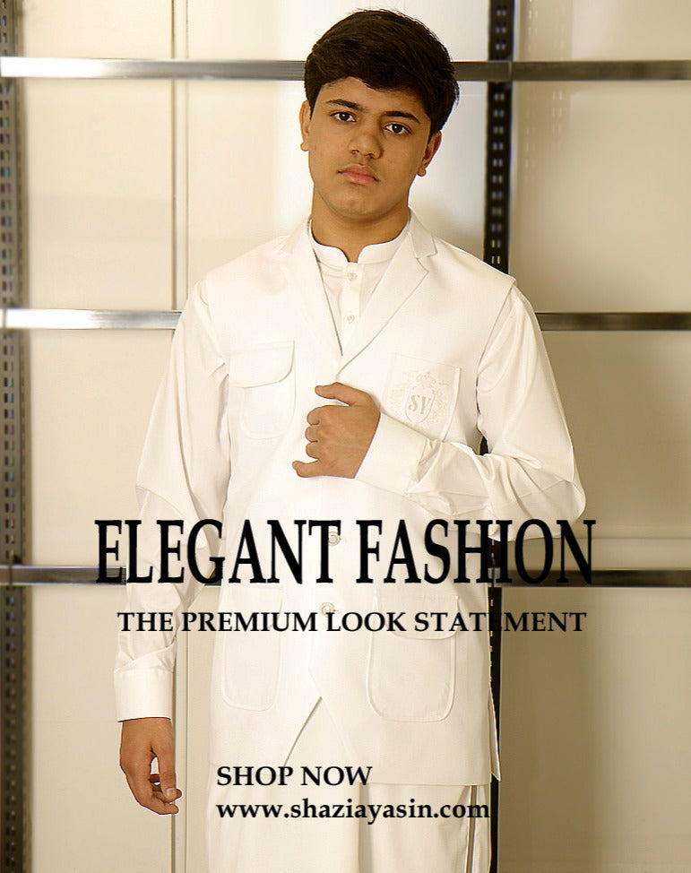 White Waistcoat With Shalwar Kameez Perfect combination of Timeless elegance