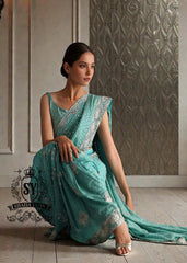 Heavy Bridal Azure Saree for Indian Bridal Wear Buy Indian Designer Saree Online UK, USA, Canada, Australia