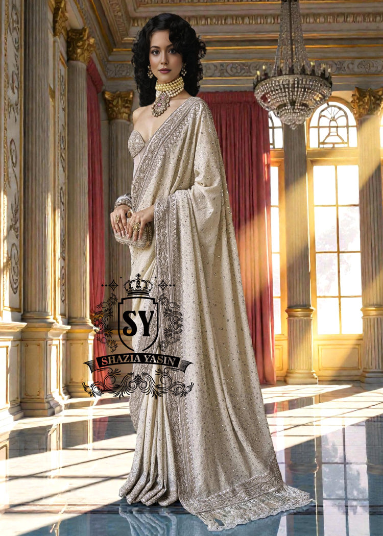 This corset blouse saree is perfect for a true modern princess, with embellishments that take center stage in 2026 and suits all body types.