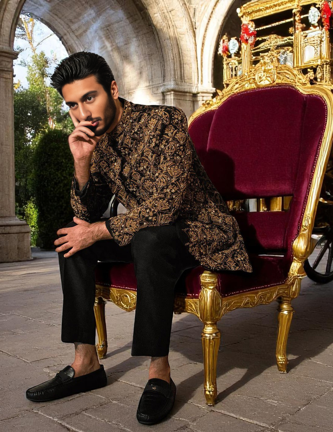 0bb11977-693f-4bc6-a36d-ac9314f7b8ce Fully Embellished Mens Sherwani Baltimore Maryland USA Designer Shazia Yasin Mens Sherwani Suit UK USA Canada Australia