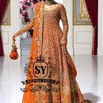 Burnt Orange Bianca Pishwas and Lehenga Dress