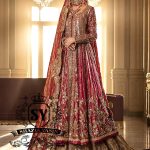 Vivid Burgundy Auburn Anarkali and Lehenga