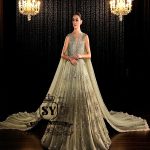 Fortuna Gown with Attached Drape Dupatta Walima Bridal Dresses for Pakistani Brides UK USA Canada