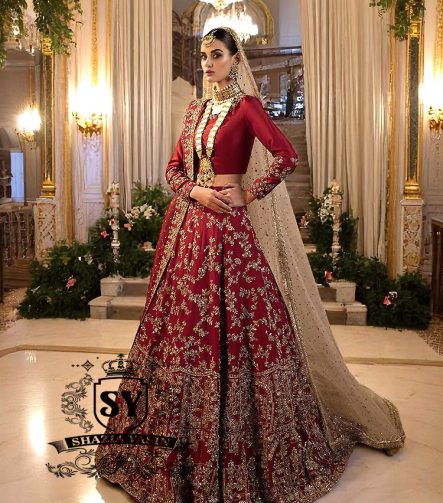 Burgundy Bridal Lehenga Choli Oxford London UK Pakistani Designer Bridal Lehenga Choli Trend