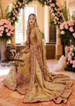 Earth Yellow Bridal Dresses Wedding Reception Dresses Designer Valima Dresses Missouri City Texas USA