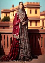 Traditional Red Bridal Outfit Long Bridal Gown Buy Pakistani Indian Bridal Outfits Online UK, USA, Canada, Australia