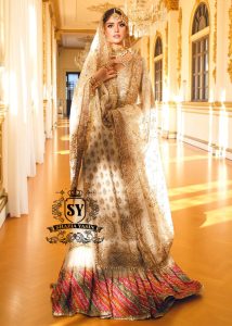Explore the Latest Off-White Chatta Patti Lehenga with long shirt for Nikah Santa Clara California USA Pakistani Indian Wedding Dresses