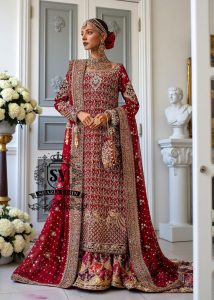 Royal Red Wedding Dresses Colorful Chatta Patti Farshi Lehenga UK USA Canada Indian Pakistani Red Wedding Dresses