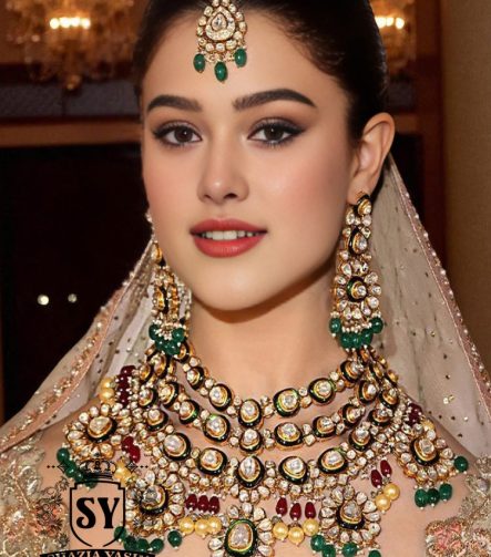 Luxury Sterling Silver Diamond Polki Bridal Jewellery Set Bridal Kundan Jewellery Set Pakistan UK USA Canada Australia Europe