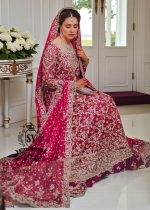 A dream wedding dress, designed to enhance the beauty and elegance of the wearer. This exquisite long shirt silhouette perfectly blends A-line Lehenga style with a touch of sophistication.
