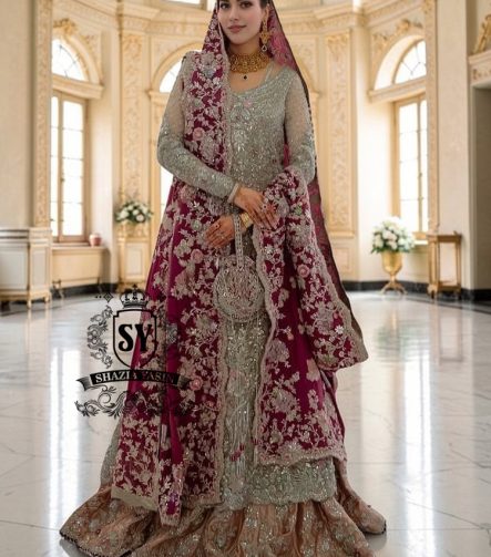 This looks like a great Bridal dress to get married in. Our captivating Bridal Pishwas dress will make you feel unbeatable. An exquisite, unique, and very elegant Lehenga design—discover it now at Shazia Yasin.
Designed for the bride who wants to shine.