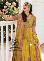 A dream transformed into elegance. This unique Lehenga Peplum design, gliding effortlessly against your skin with the lightness of silk tulle, evokes a fairy tale with every step.