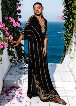 Be dazzling with this elegant black velvet Kaftan dress. Designed with both classic and modern lines, black velvet Kaftan dresses add a sophisticated touch to your wardrobe. Experience the elegance of this unique Embellished Kaftan at Shazia Yasin.