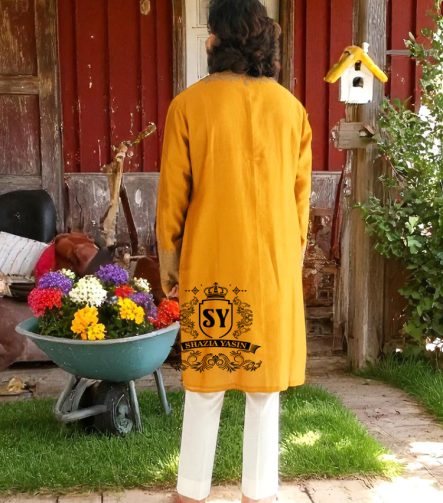 Majestic Embroidered Kurta Pajama in Mustard Fairbanks Alaska Kurta Pajama for Wedding Events