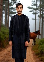 Black Kurta Pajama Suits for Wedding Events Newcastle England Embroidered Kurta Pajama