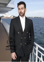 Graceful Black Mens Suit Holland Netherland Stylish Double Breasted 2 Piece Custom Suits Men's Tailoring