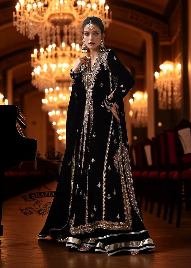 Latest Long Jacket Dresses Houston Texas TX USA Pakistani Wedding Gharara Dresses Latest Designs