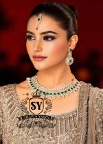 Latest party wear jewellery sets Emerald Necklace and Earrings Bridal Party Jewelry Sets in silver, 925 sterling jewellery sets