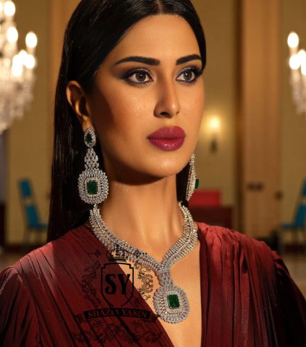 Latest 925 Sterling Silver Emerald Jewellery Set Necklace Designs Indian Pakistani Necklace and Earrings Set UK USA Canada