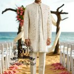 Gorgeous Mirror Embroidered Mens Prince Coat Suits Virginia Maryland USA Pakistani Designer Prince Coat