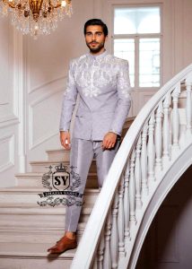 Periwinkle Prince Suit For Groom | Buy Designer Prince Coat for Reception Barat Nikah Walima UK, USA, Canada, Australia