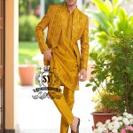 Mens Prince Coat Suit for Mehndi Mayon Ceremony Ras Al-Khaima UAE Mens Prince Coat Pakistani Designer Prince Coat
