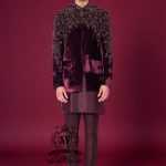 Bordeaux Velvet Embellished Prince Coat