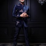 Midnight Blue Prince Coat for Wedding Ceremony Edison New Jersey NJ USA Designer Men's Prince Coat Suits