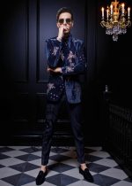 Midnight Blue Prince Coat for Wedding Ceremony Edison New Jersey NJ USA Designer Men's Prince Coat Suits