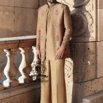 Luxury Men's Wedding Prince Coat Outfits San Jose California Golden Beige Sikh wedding fashion trends