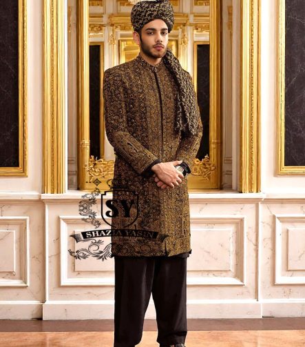 Exquisite Embellished Black Sherwani Beverly Hills California CA USA Beautiful Groom Sherwani for Mens